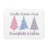 Winterküsse und Snowflake-Wünsche Magnet (Horizontal)