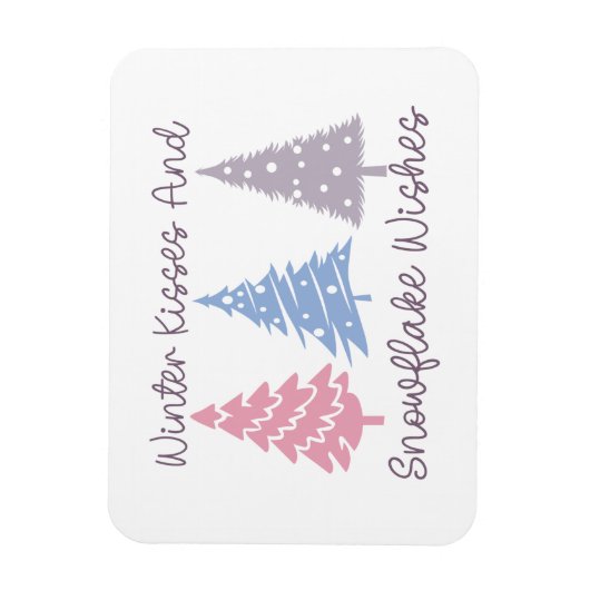 Winterküsse und Snowflake-Wünsche Magnet (Vertikal)