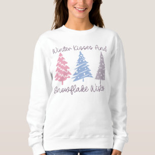 Winterküsse und Snowflake-Wünsche Sweatshirt