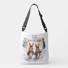 Winterküsse und Snowflake-Wünsche Tragetaschen Mit Langen Trägern