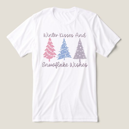 Winterküsse und Snowflake-Wünsche Tri-Blend Shirt (Design Vorderseite)