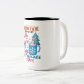 Winterküsse und Snowflake-Wünsche Zweifarbige Tasse (VorderseiteRechts)