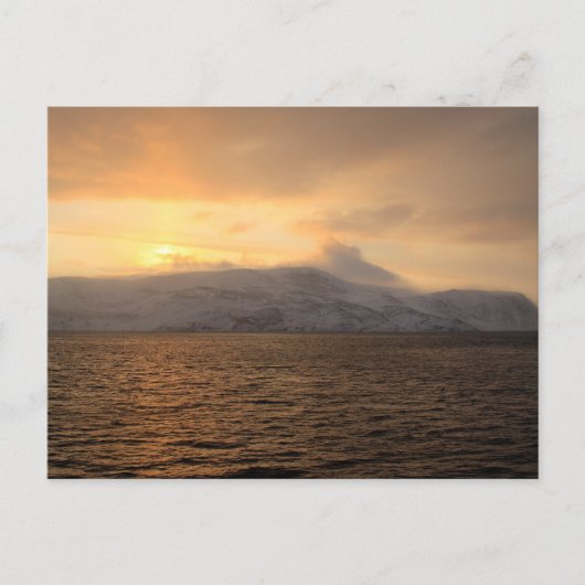 Winterküste Norwegens Postkarte (Vorderseite)