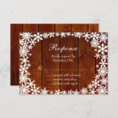 Winterlace auf Dunkelholz-UAWG RSVP Karte (Vorne/Hinten)