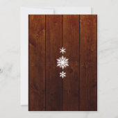 Winterlace auf dunklem Holz Einladung zur Hochzeit (Rückseite)