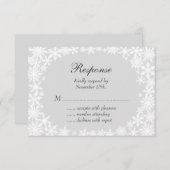 Winterlace auf grauem UAWG RSVP Karte (Vorne/Hinten)
