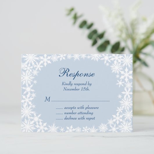 Winterlace auf Icy Blue UAWG RSVP Karte (Stehend Vorderseite)