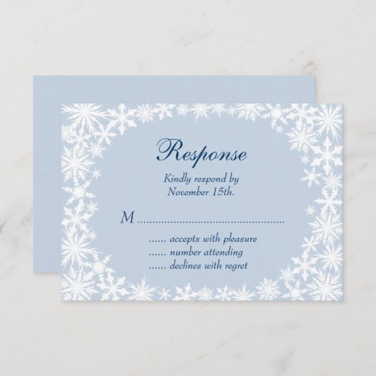 Winterlace auf Icy Blue UAWG RSVP Karte (Vorne/Hinten)