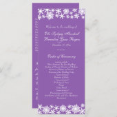 Winterlace auf Lila Hochzeitsprogramm Programm (Vorne/Hinten)
