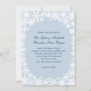 Winterlace on Icy Blue Wedding Einladung