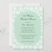Winterlace on Mint Bridal Dusche Einladung (Vorderseite)