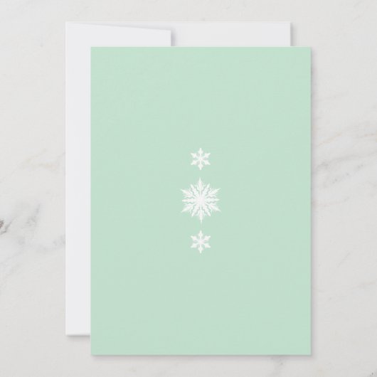 Winterlace on Mint Bridal Dusche Einladung (Rückseite)