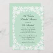 Winterlace on Mint Bridal Dusche Einladung (Vorne/Hinten)