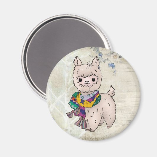 Winterlama Magnet (Vorderseite/Rückseite)