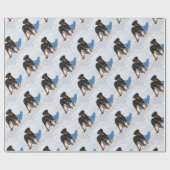 Winterland Rottweiler Geschenkpapier (Flach)