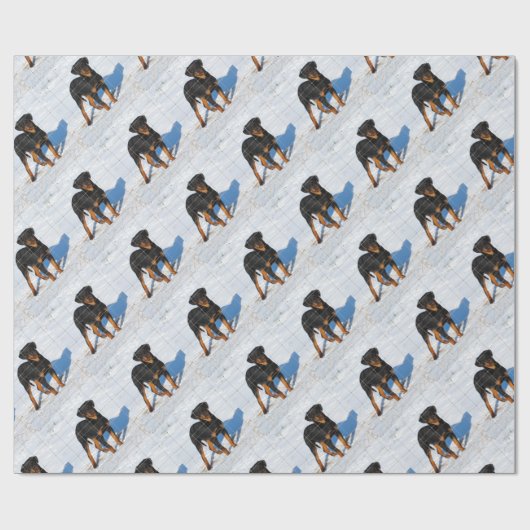 Winterland Rottweiler Geschenkpapier (Flach)