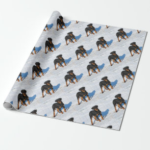Winterland Rottweiler Geschenkpapier
