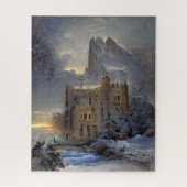 Winterland, Schneeschloss, Retro Burg Malerei Puzzle (Vertikal)