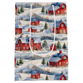 Winterlandbauernhof & Rote Ställe Mittlere Geschenktüte (Rückseite)