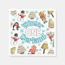 Winterlandbewaldung Party Paper Napkin