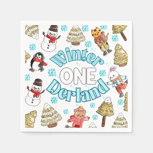 Winterlandbewaldung Party Paper Napkin Serviette (Vorderseite)