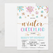 Winterlandgeburtseinladung Einladung (Vorne/Hinten)