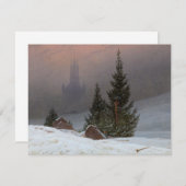 Winterlandschaft, 1811 von Caspar David Friedrich Mitteilungskarte (Vorne/Hinten)