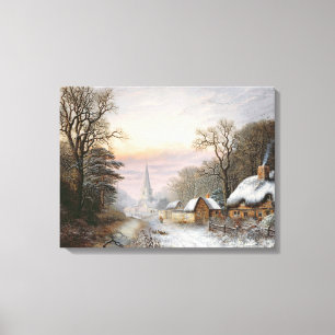 Winterlandschaft, 1869 leinwanddruck