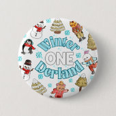 Winterlandschaft 1. Geburtstag Button (Vorderseite)