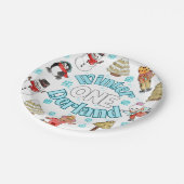 Winterlandschaft 1. Geburtstag Pappteller (Schrägansicht)