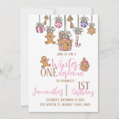 Winterlandschaft 1. Geburtstag Party Winter Einladung (Vorderseite)