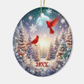 Winterlandschaft 2024 mit benutzerdefinierten Rote Keramik Ornament (Links)