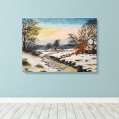 Winterlandschaft, Acrylmalerei Leinwanddruck (Insitu (Holzboden))