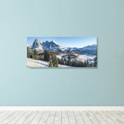 Winterlandschaft Alpe di Siusi - Leinwand (Insitu (Holzboden))