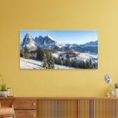 Winterlandschaft Alpe di Siusi - Leinwand (Insitu (Wohnzimmer))