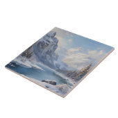Winterlandschaft am Fluss in den Bergen Fliese (Seite)