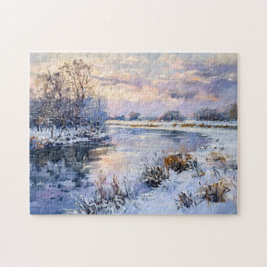 Winterlandschaft am Havel Fluss Puzzle (Horizontal)