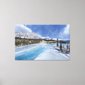 Winterlandschaft am Ufer des Saskatchewan Leinwanddruck (Vorderseite)