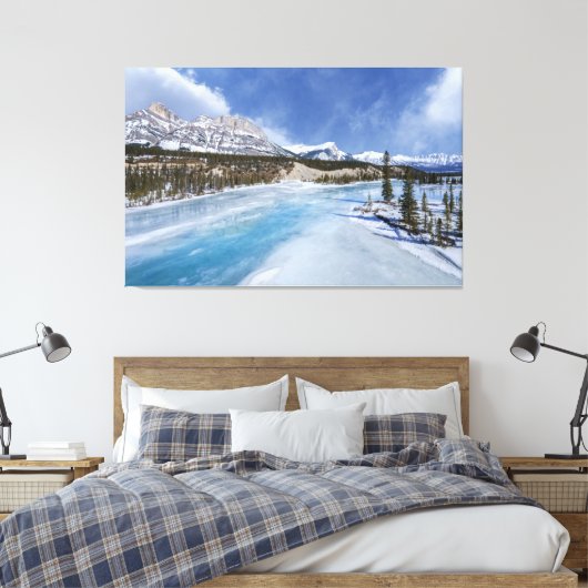 Winterlandschaft am Ufer des Saskatchewan Leinwanddruck (Insitu (Schlafzimmer))