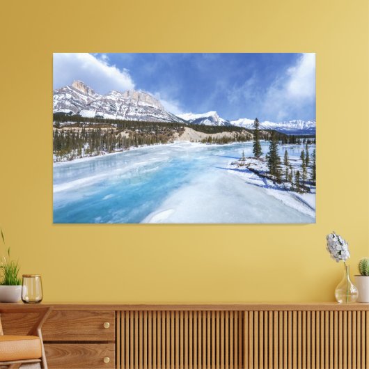 Winterlandschaft am Ufer des Saskatchewan Leinwanddruck (Insitu (Wohnzimmer))