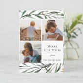 Winterlandschaft | Aquarellgoldfolie Feiertagskarte (Stehend Vorderseite)