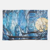 Winterlandschaft aus Buntglas Geschirrtuch (Horizontal)