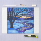 Winterlandschaft aus verkettetem Glas Seidenpapier (Handwerk)