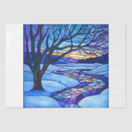 Winterlandschaft aus verkettetem Glas Seidenpapier