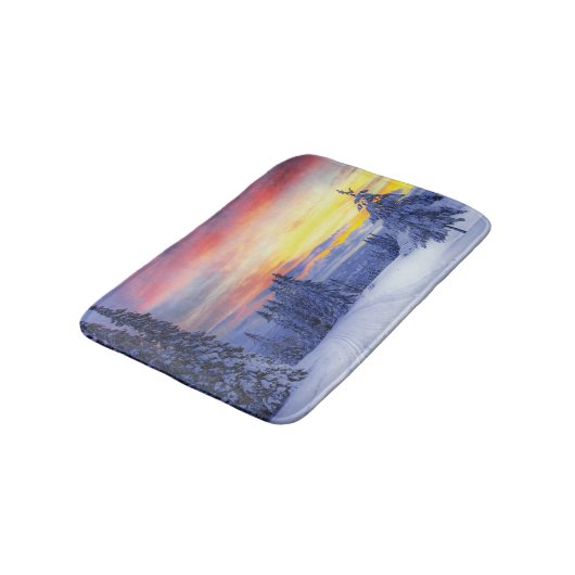 Winterlandschaft Badematte (Schrägansicht)