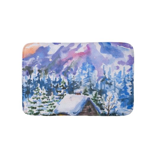 Winterlandschaft Badematte (Vorderseite)