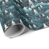 Winterlandschaft Bäume Berge Schnee Geschenkpapier (Rolleneckpunkt)
