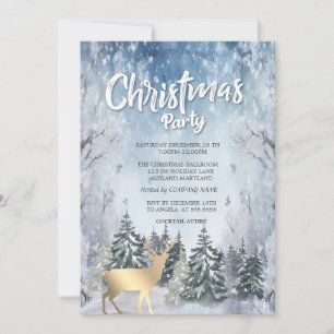 Winterlandschaft Bäume Hirschen Weihnachtsbetrieb Einladung