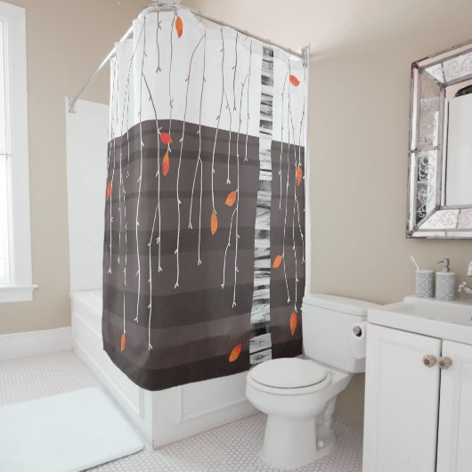 Winterlandschaft Bäume Kunst Duschvorhang (Beispiel)