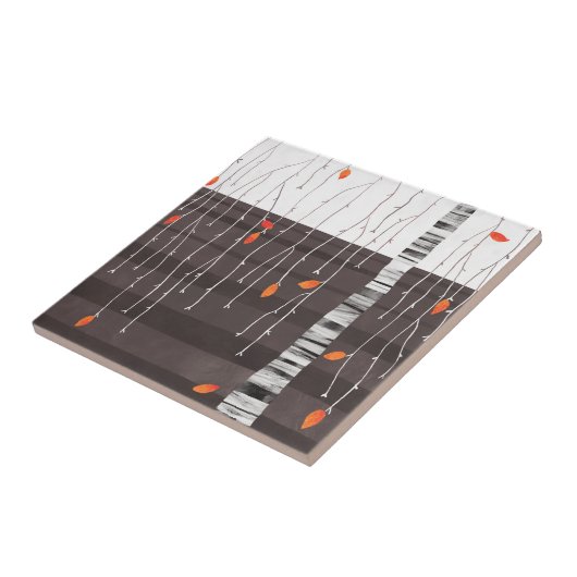 Winterlandschaft Bäume Kunst Fliese (Seite)